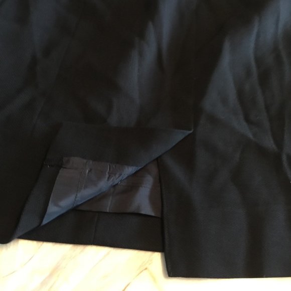 Lined Wool Zip Up Skirt Work Suit Black - Picture 2 of 4